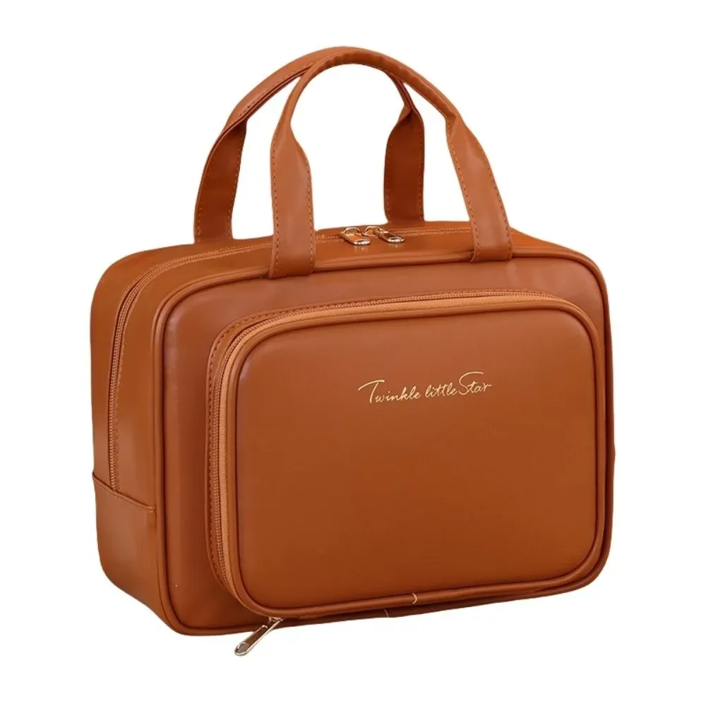 sac de rangement simple pour maquillage, poignée, grande capacité, conteneur cosmétique, multifonctionnel, portable, trousse de toilette de voyage, rangement pour câbles de données