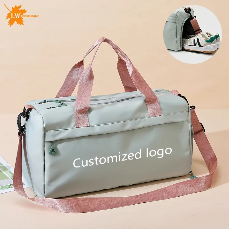Sac de sport personnalisé pour femme, sac de voyage sec, sac d'entraînement sportif, sac de yoga, bagage personnalisé, sac de week-end, logo imprimé, nom