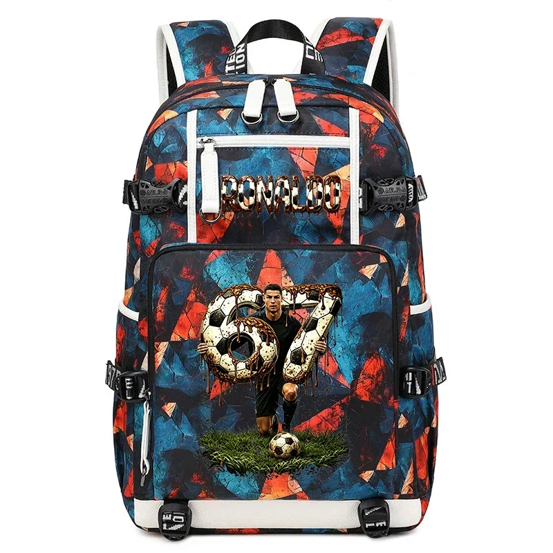 cr7 ronaldo 67 sac à dos imprimé de grande capacité pour étudiants, adolescents, enfants, sac à dos de voyage pour l'école