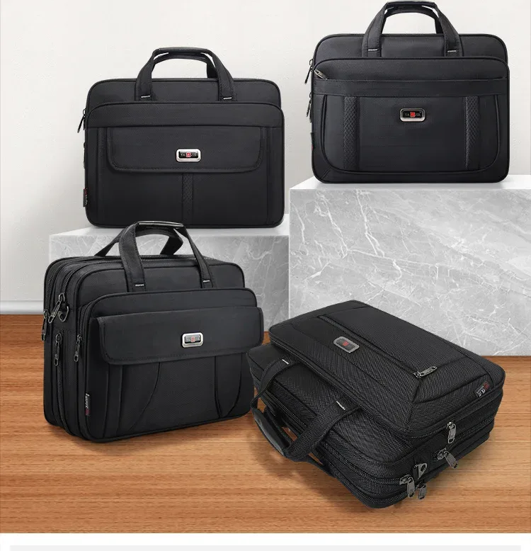 porte-documents en toile imperméable pour hommes d'affaires, grande capacité, sac pour ordinateur portable de 15.6 pouces, sac de travail, sacs d'affaires, sac de bureau officiel