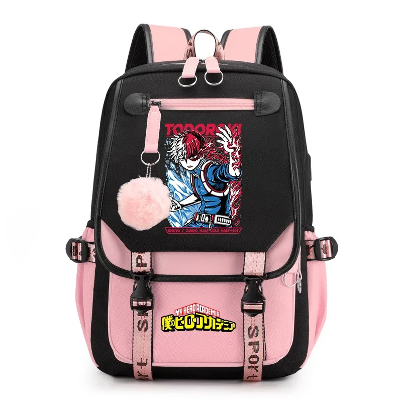 sac à dos d'étudiant imprimé my hero academia, léger et décontracté, pour filles, pour l'école et les voyages