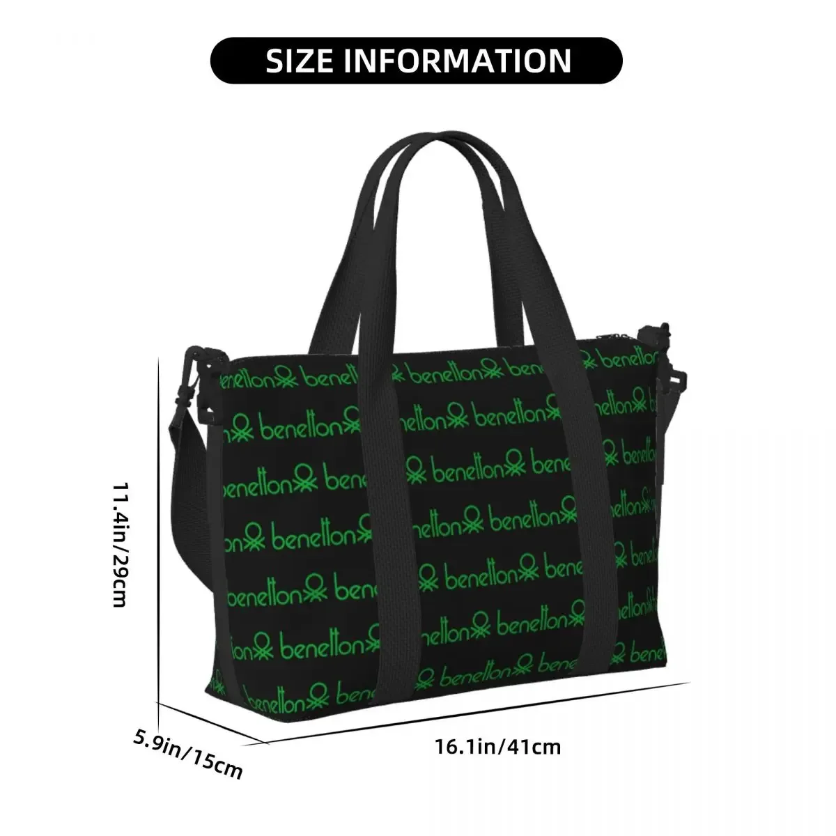 sac de voyage de plage united colors of benetton, fourre-tout de grande capacité pour salle de sport, yoga, sac à bandoulière de shopping pour femmes