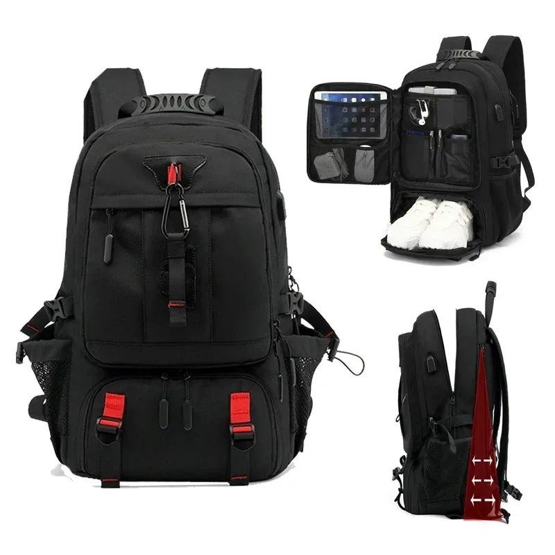 grand sac à dos de voyage unisexe avec port usb, sac d'ordinateur d'affaires, sports de plein air, trekking, randonnée, camping, 50 l, 60 l, 80 l