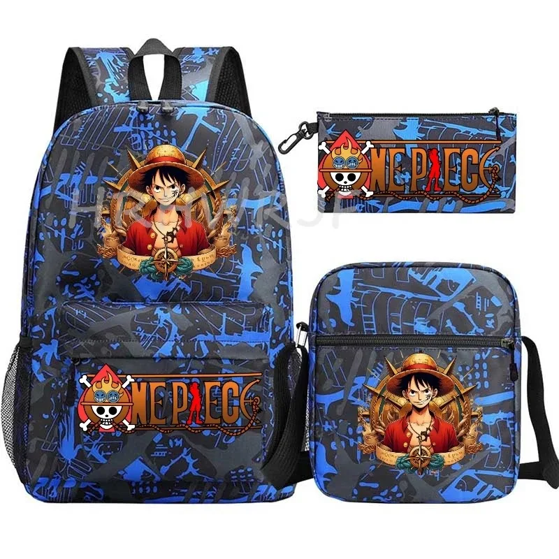 sac à dos one piece avec sacs à bandoulière monkey d luffy, sac à dos pour ordinateur portable, sac de voyage pour étudiants, sac à dos lavable