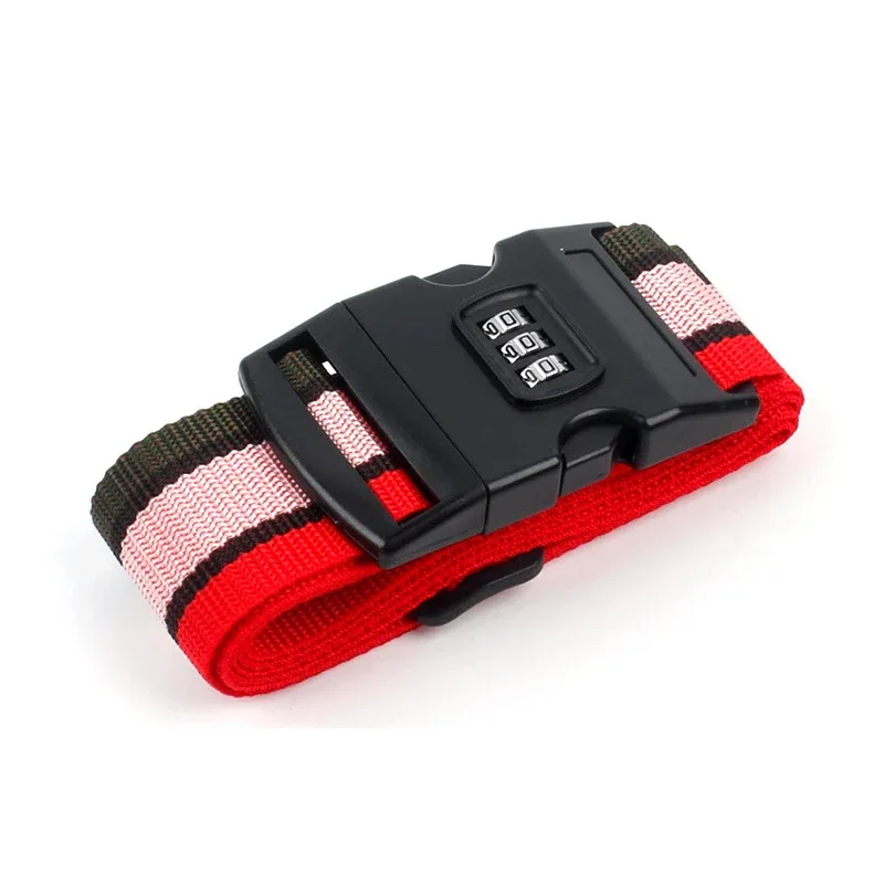 sangle de bagage réglable, ceinture d'emballage, accessoires essentiels de voyage, fournitures de valise, ceinture de partenaires, serrure de ciphage, sangle de valise, 1 pièce