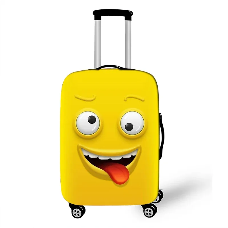 housse de bagage avec impression d'expression drôle, gaine de protection pour valise de voyage, étuis anti-poussière élastiques adaptés aux accessoires de bagages de 18 à 32 pouces