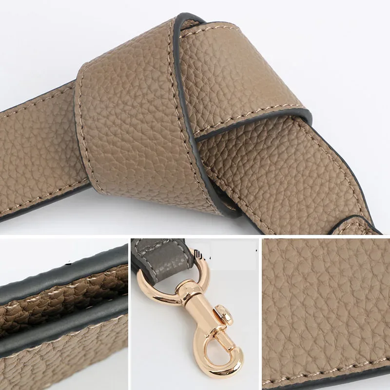 xmessun – sac à bandoulière tendance pour femmes, bretelles pour les mains, bretelles en cuir véritable, larges bretelles, accessoires à sangle courte, nouvelle collection