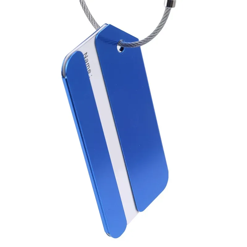 étiquette d'identification de bagage portable de couleur unie pour hommes et femmes, étiquette de nom et d'adresse pour valise, accessoire de marquage de sac anti-perte pour voyage