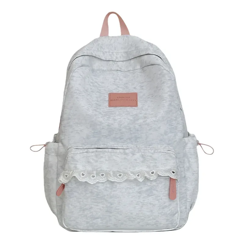 nouveau sac à dos de voyage 2026 en dentelle style japonais ins léger grande capacité pour femme, sac d'école respirant en nylon imperméable