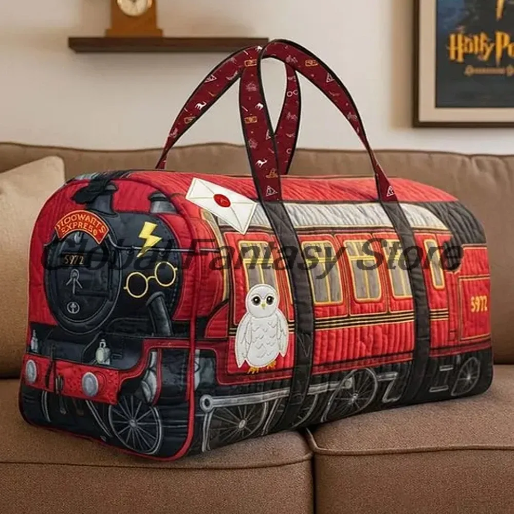 sac de voyage matelassé magic train, style train express du sorcier rouge, sac fourre-tout de voyage pour femmes et hommes, sac de week-end pour l'extérieur