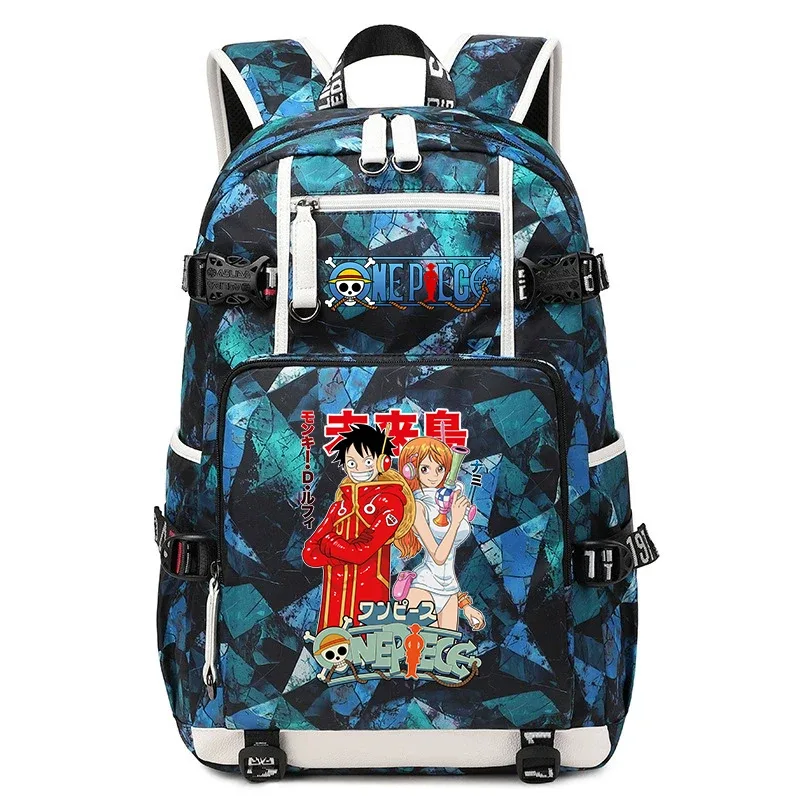 sac à dos d'école décontracté imprimé anime luffy, grande capacité, sac à livres pour garçons et filles, voyage, sport