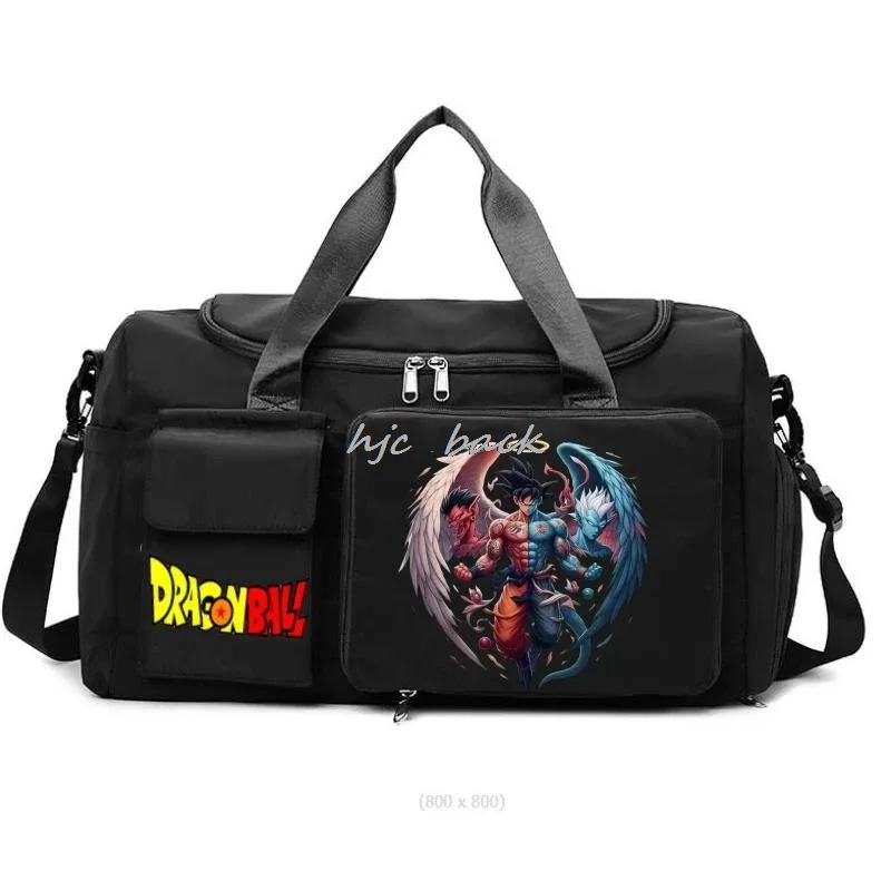 sac de rangement de grande capacité imprimé dragon ball, sac à bandoulière, accessoires de camping, sac de voyage avec séparation sec/humide