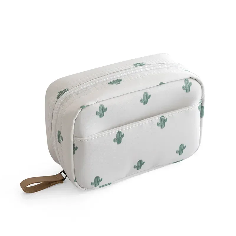 1pc mini sac cosmétique flamant couleur unie voyage trousse de toilette cactus beauté maquillage sac organisateur pour femmes pochette de maquillage