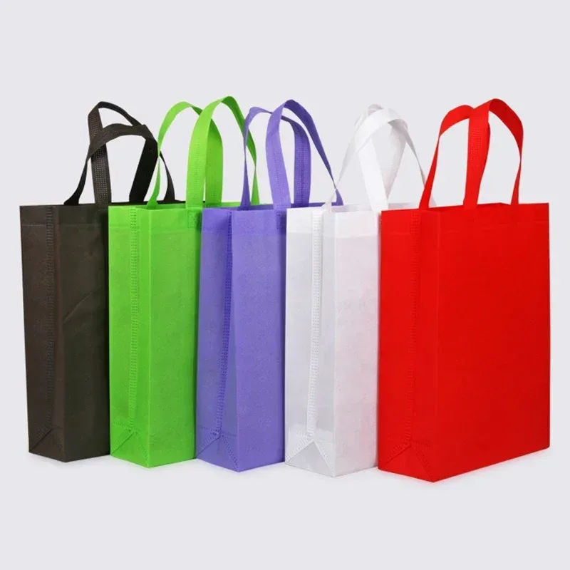 lot de 20 sacs fourre-tout non tissés, sac de shopping durable et écologique avec poignées pour les courses, possibilité d'impression personnalisée du logo.