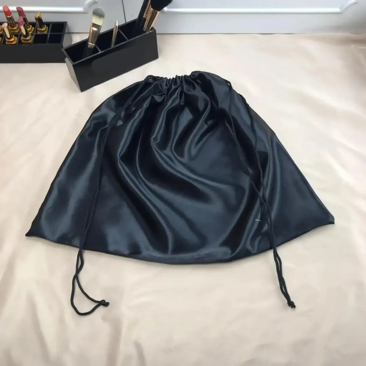 sac de rangement en soie satinée, pochette anti-poussière à cordon de serrage pour chaussures et vêtements, sacs de rangement anti-poussière