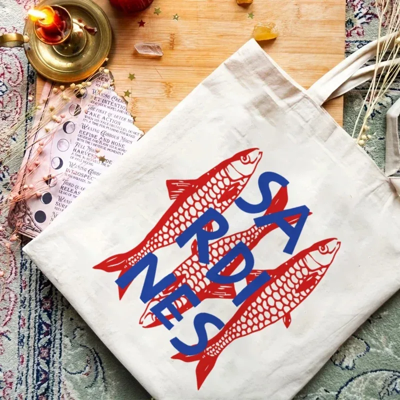 sac fourre-tout en toile chic vintage, 1 pièce, tissu léger et durable pour le travail, l'école, le shopping, sac de transport quotidien, cadeaux