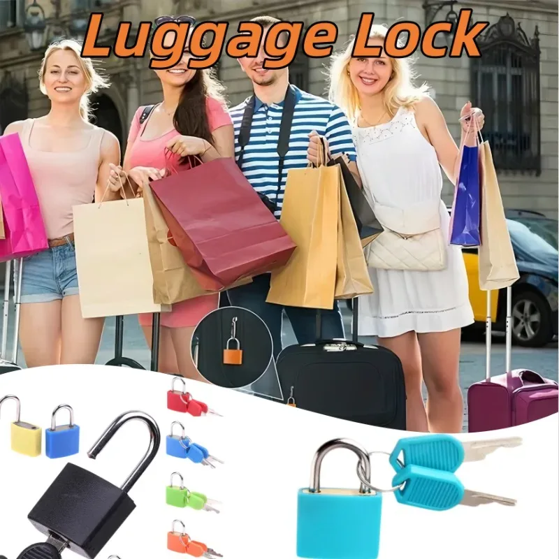 mini cadenas en acier robuste, 1/6 pièces, serrures antivol colorées pour bagages de voyage avec 2 clés pour v