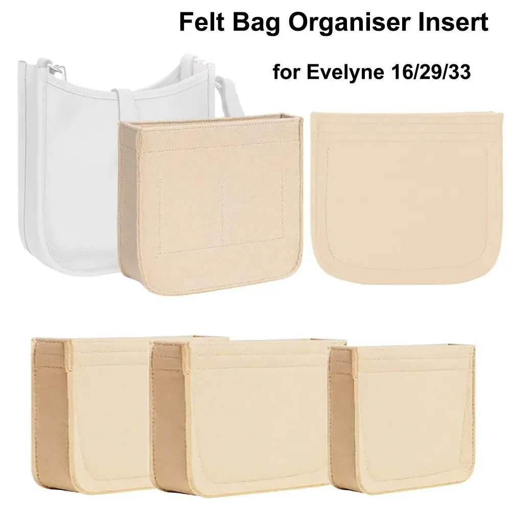 Nouveau sac à main en feutre Durable, sac d'insertion multi-poches, sac de rangement Portable, organisateur, sac intérieur de voyage pour Evelyne 16/29/33