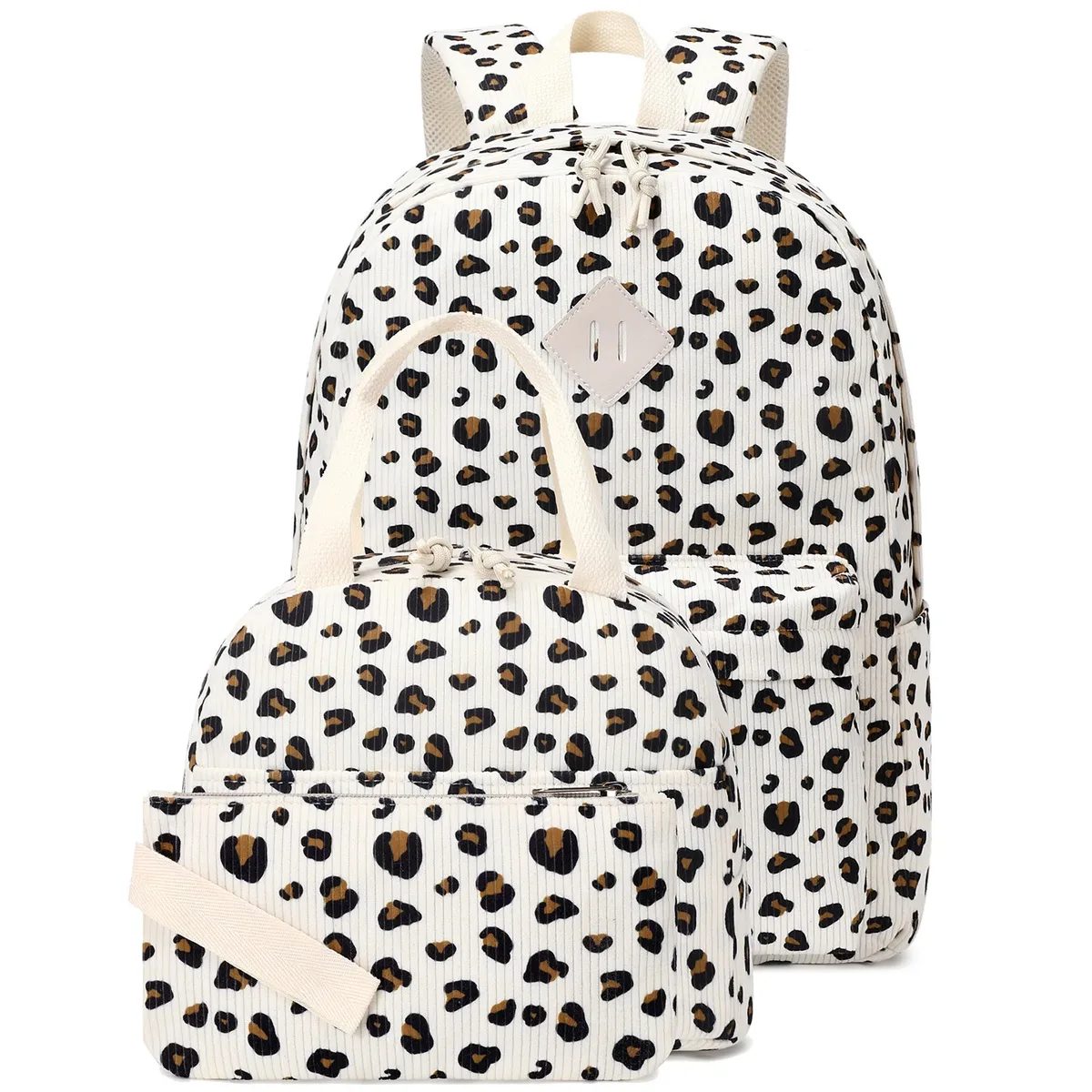 nouvel ensemble de sacs à dos 3 pièces en velours côtelé de haute qualité 2026 pour filles, légers, à imprimé floral, pour écolières du primaire