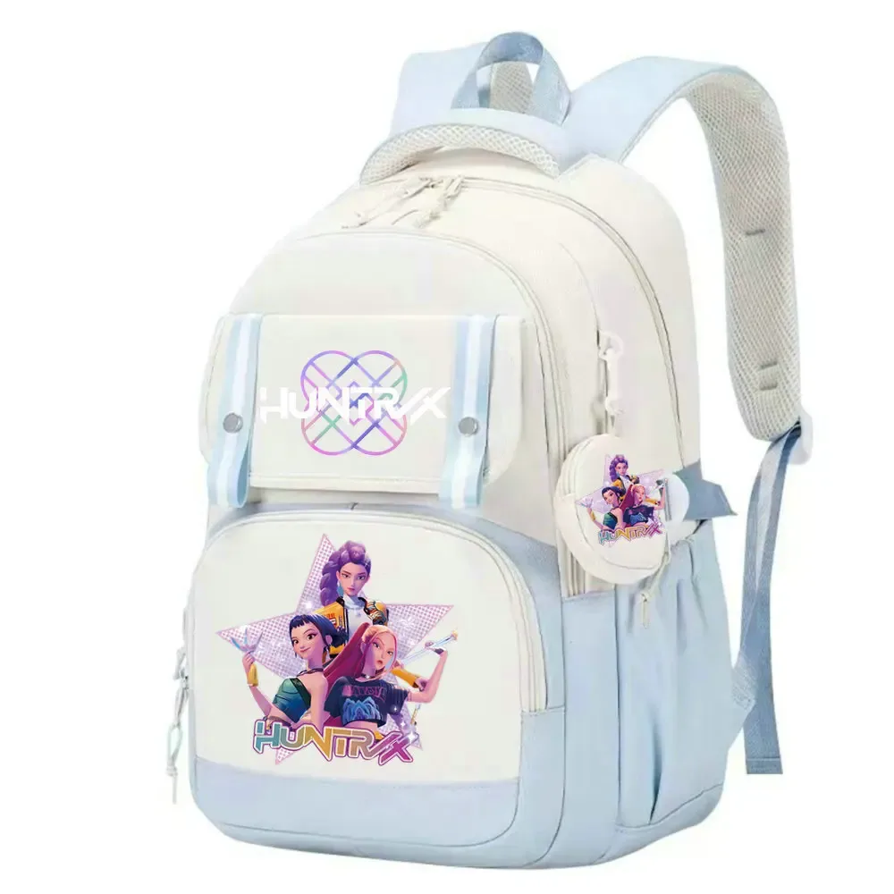sac d'école kpop demon hunters pour enfants, grande capacité, sac à dos d'étudiant de haute qualité, imprimé avec des personnages de dessins animés mignons, sac à dos de voyage