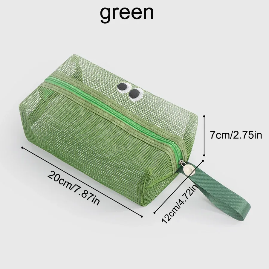 jolie trousse de toilette en maille tridimensionnelle, sac de rangement pour articles de toilette de grande capacité, sac de voyage pratique à tenir à la main