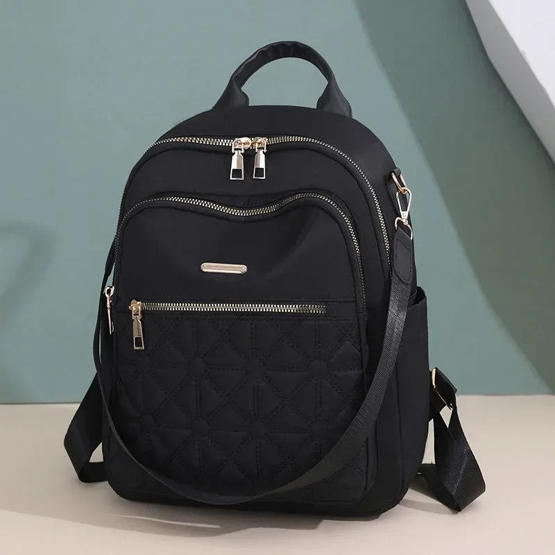 sac à dos en nylon léger pour femme, sac à dos simple polyvalent, sac de voyage pour femme, design de luxe, tendance décontractée, monochrome, nouvelle mode, 2025