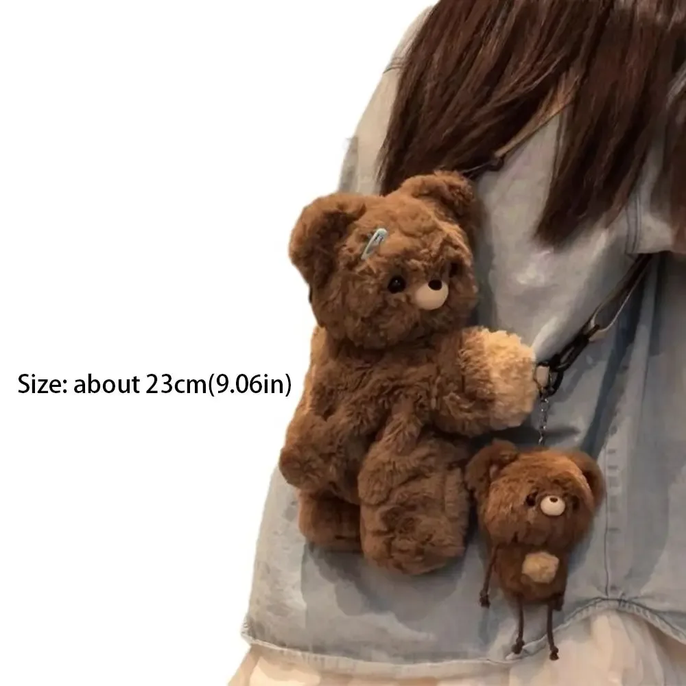 sac à dos de dessin animé en peluche pour femmes et filles, sac d'ours mignon, cadeau de beurre, initié, nouveau