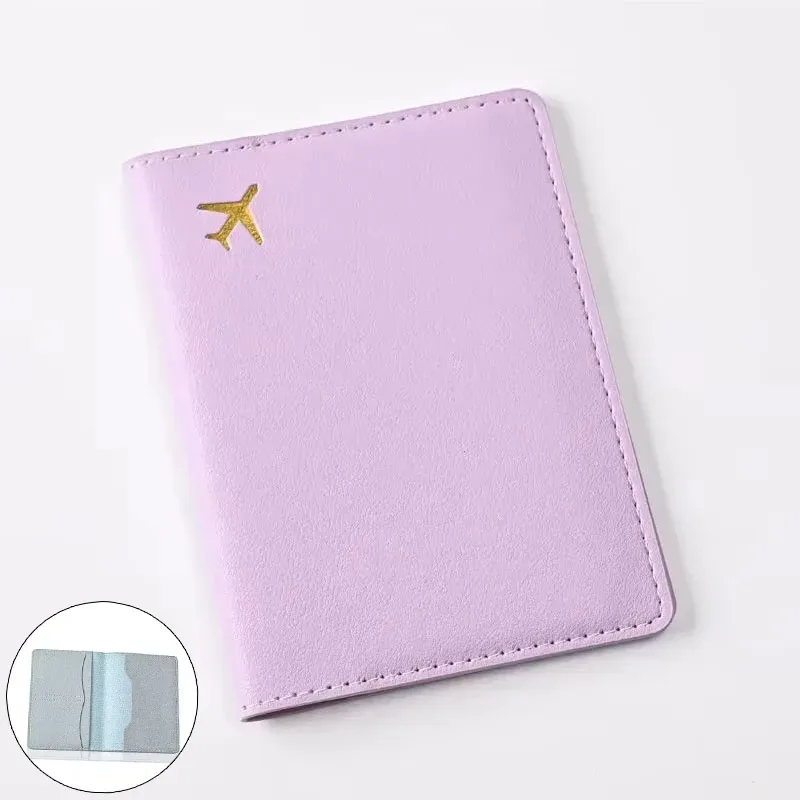 porte-passeport en cuir pu pour femmes et hommes, clip multifonctionnel pour billet d'avion, portefeuille et étui pour carte d'identité, 1pc