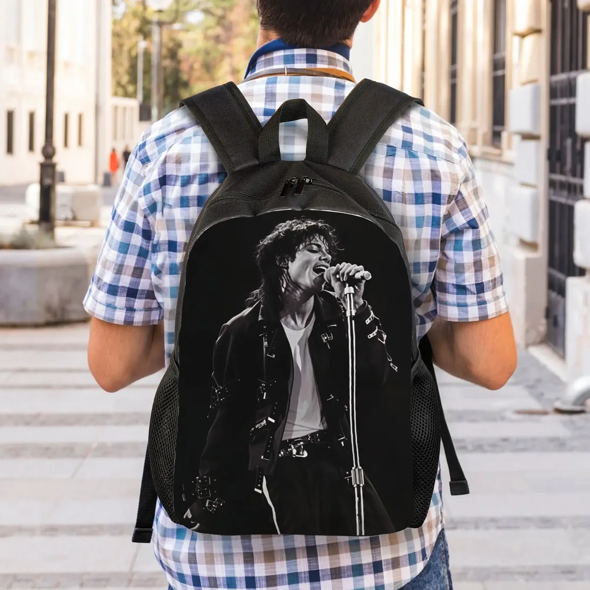 sac à dos michael jackson king of pop mj, sacs à dos élégants pour étudiants, unisexe, respirant, pour l'université et le lycée, sac à dos design