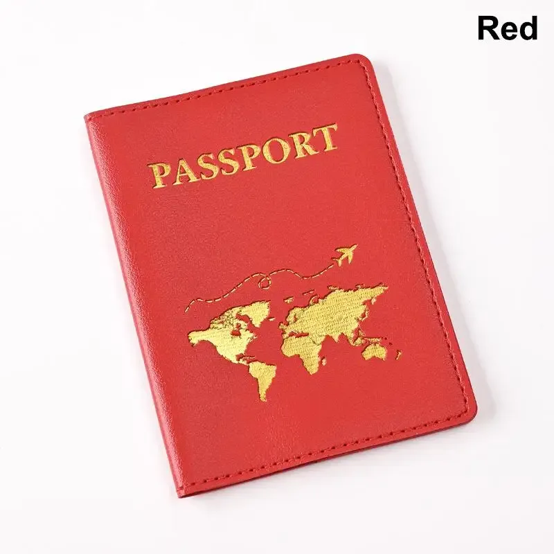 porte-passeport en cuir pu pour femmes, porte-billets, porte-cartes, sac de protection pour cartes, pochette multifonction pour cartes, pochette d'identité pour couples, 1 pièce