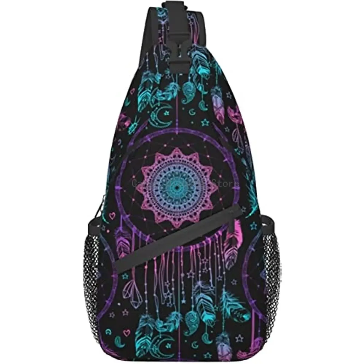 sac à bandoulière aquarelle pour hommes et femmes, style boho attrape-rêves mandala, sac de jour de randonnée, sac à dos à bandoulière, sac de poitrine de voyage pour hommes et femmes