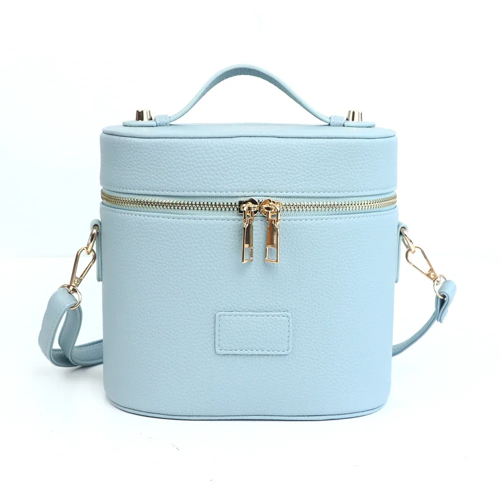 sac cosmétique en cuir personnalisable avec bandoulière - grande capacité, étanche, portable, avec compartiment amovible