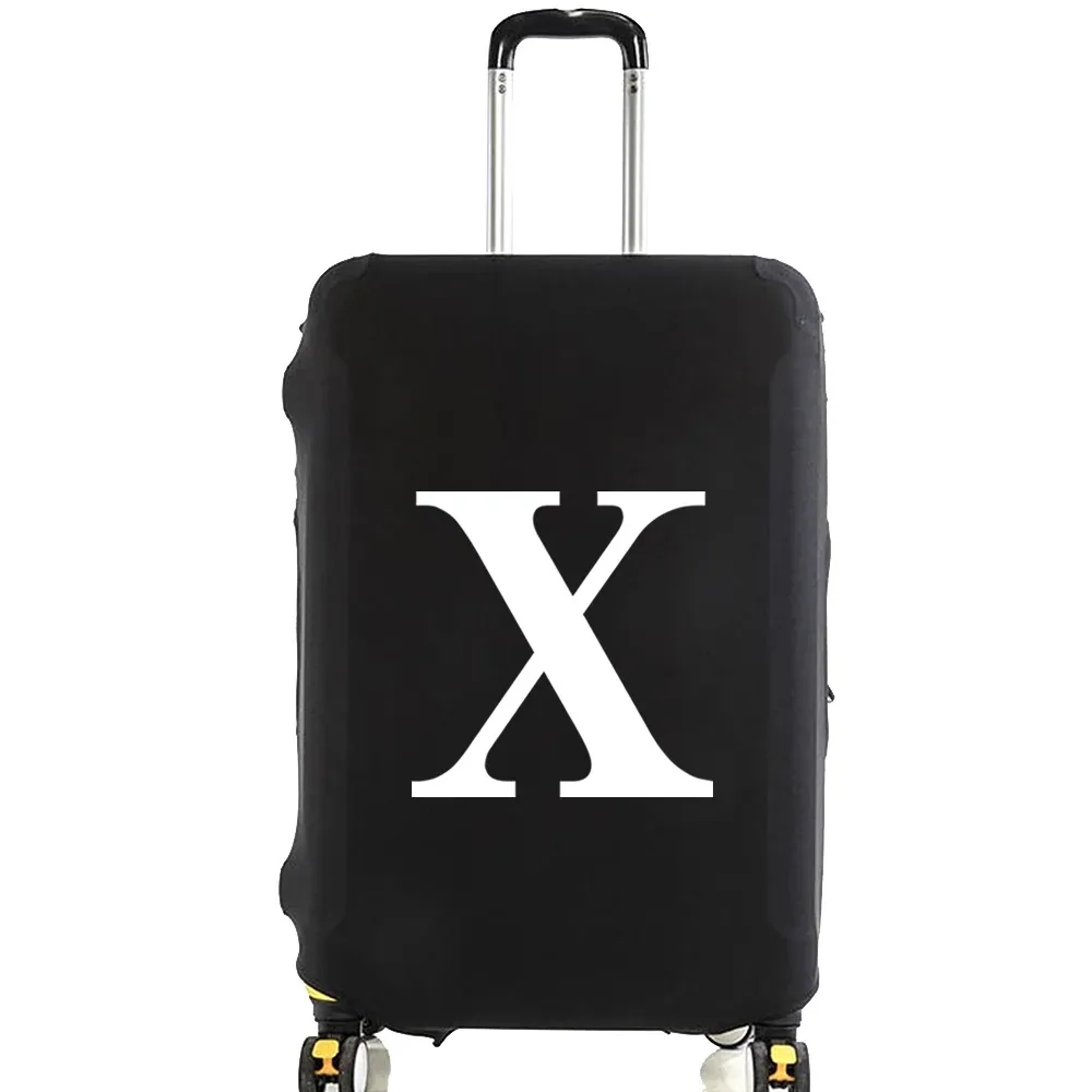 juste de bagage unisexe avec motif de lettre blanche, sacs à poussière élastiques, valise à roulettes, étui à la mode, accessoires de voyage, 18 "-32"