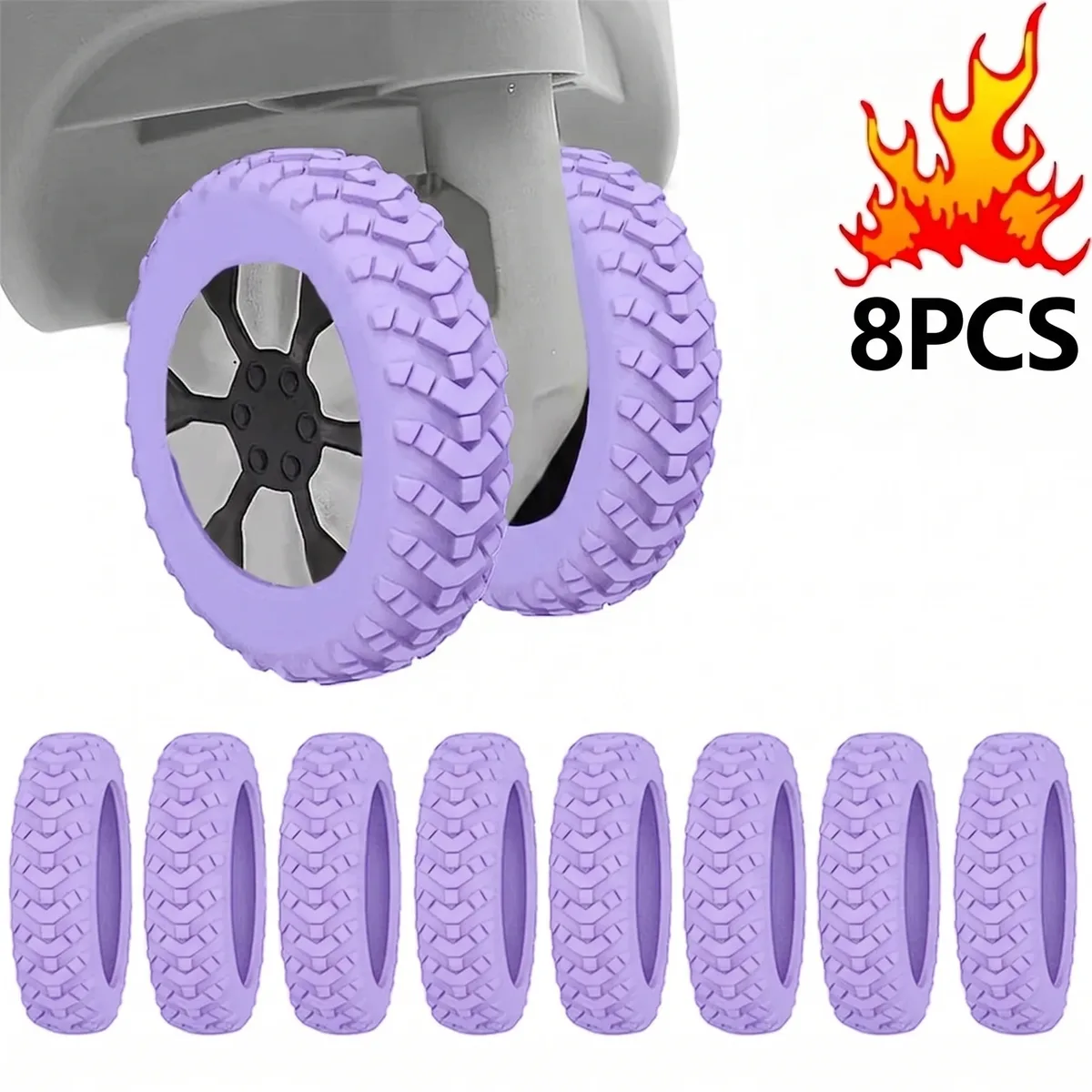 8 protections en silicone pour roulettes de valise, réduisant le bruit, pour bagages de voyage