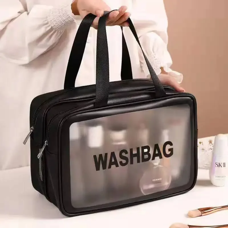sacs de rangement transparents portables pour voyage, sacs de toilette imperméables, trousses de maquillage transparentes