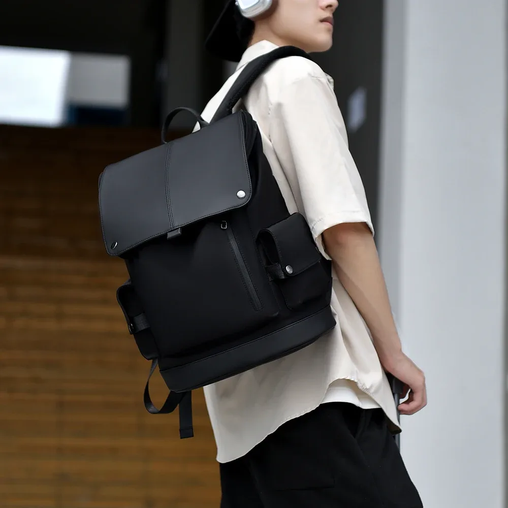 sac à dos d'affaires étanche simple pour hommes, grande capacité 15.6 pouces, stockage sur ordinateur, sac de voyage de banlieue