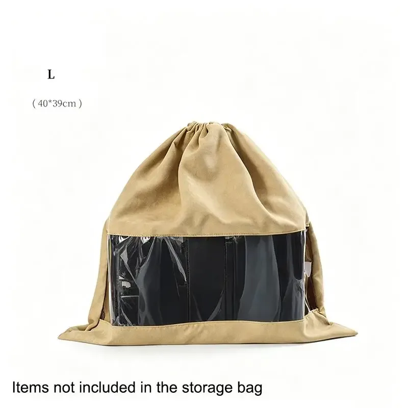 sac à cosmétiques en tissu avec cordon de serrage, sac de rangement anti-poussière