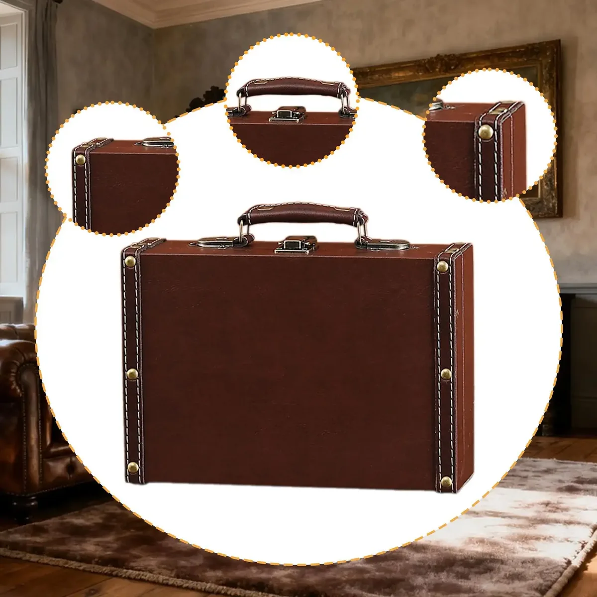valise antique, coffres à l'ancienne, accessoires photo, boîte de rangement décorative, coffre-valise, valise de voyage pour fêtes, voyages et maison