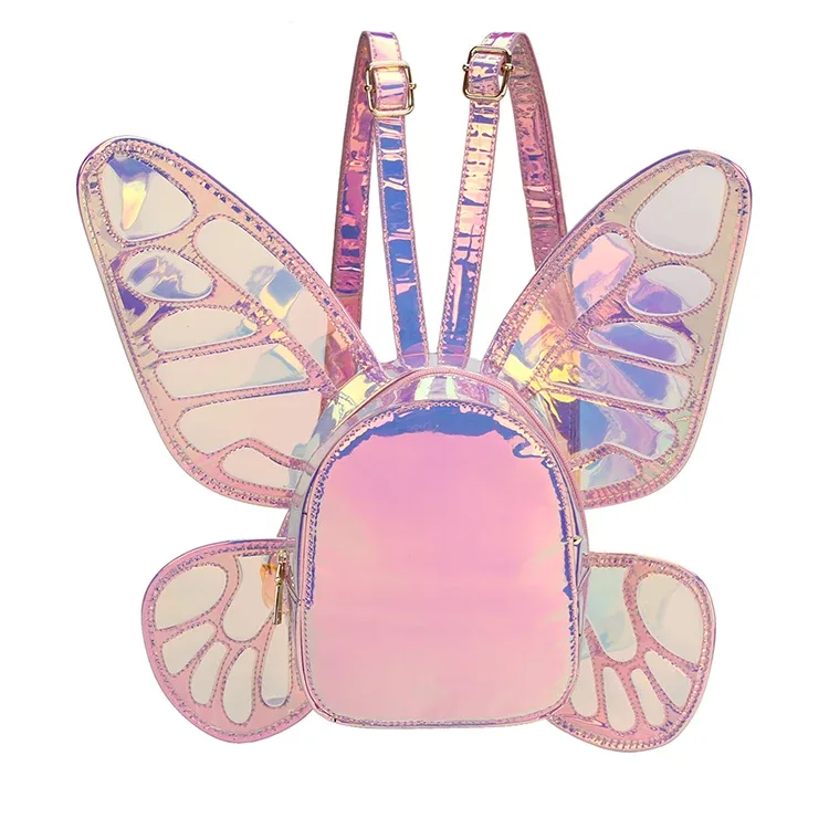 sac à dos laser papillon amusant pour femme, ailes d'ange, sac de jour lancé, mini sac de voyage, sac étudiant casting, mode 2021