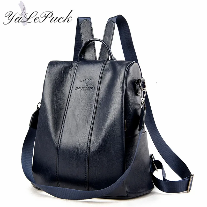sac à dos en cuir anti-vol pour femmes, sac à bandoulière vintage pour dames, sac de voyage de grande capacité, sacs d'école pour filles mochila feminina