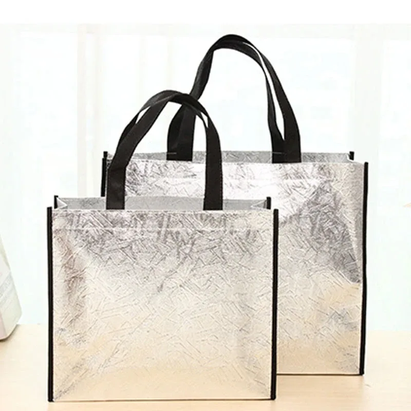 sac de courses laser pliable pour femmes, fourre-tout écologique réutilisable, sac non tissé en tissu imperméable, sacs de rangement de voyage de grande capacité durables