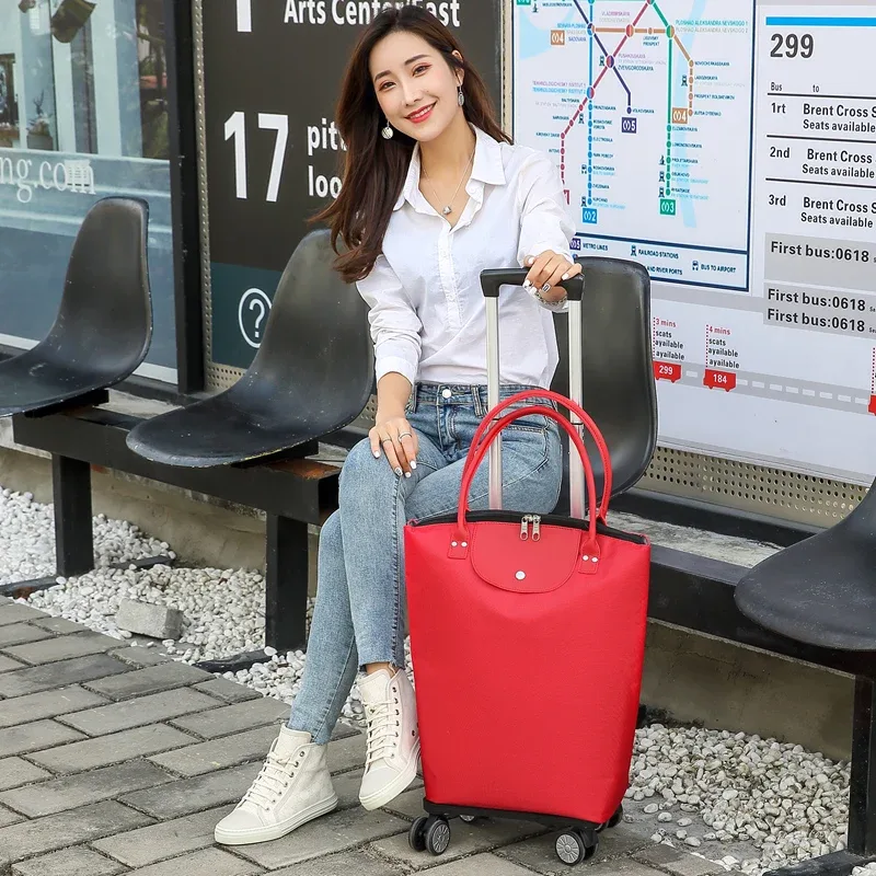 weishengda-sac à bagages à roulettes pour femme, sacoche de voyage à roulettes