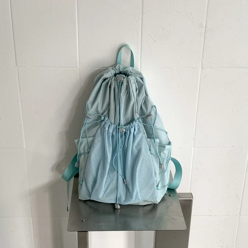 Sacs à dos légers à cordon de serrage pour hommes et femmes, sacs de randonnée en plein air, sacs de voyage, sacs à dos décontractés simples pour étudiants