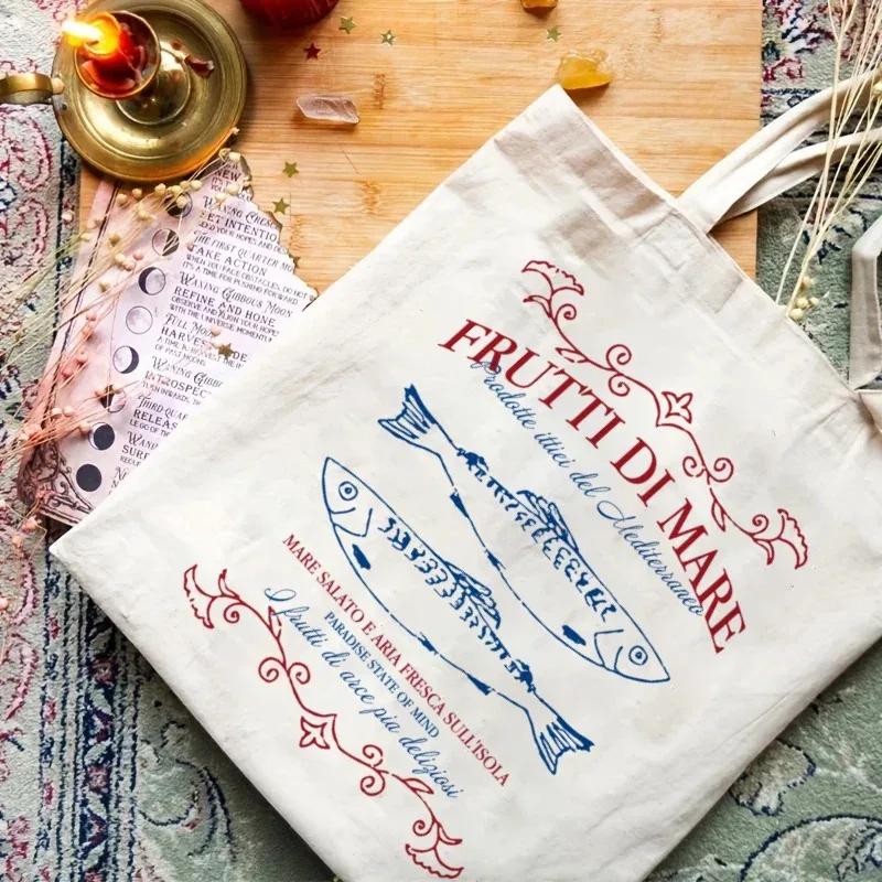 sac fourre-tout en toile chic vintage, 1 pièce, tissu léger et durable pour le travail, l'école, le shopping, sac de transport quotidien, cadeaux