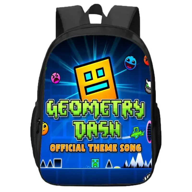 sac à dos double couche geometry dash pour élèves et enfants du primaire et du secondaire