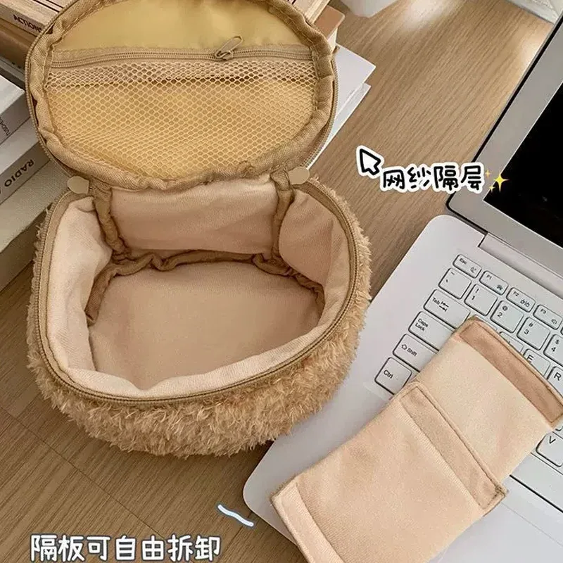 trousse de maquillage mini rilakkuma mignonne, pochette de toilette portable, essentielle pour les voyages, pratique pour la salle de bain, articles ménagers, cadeau original