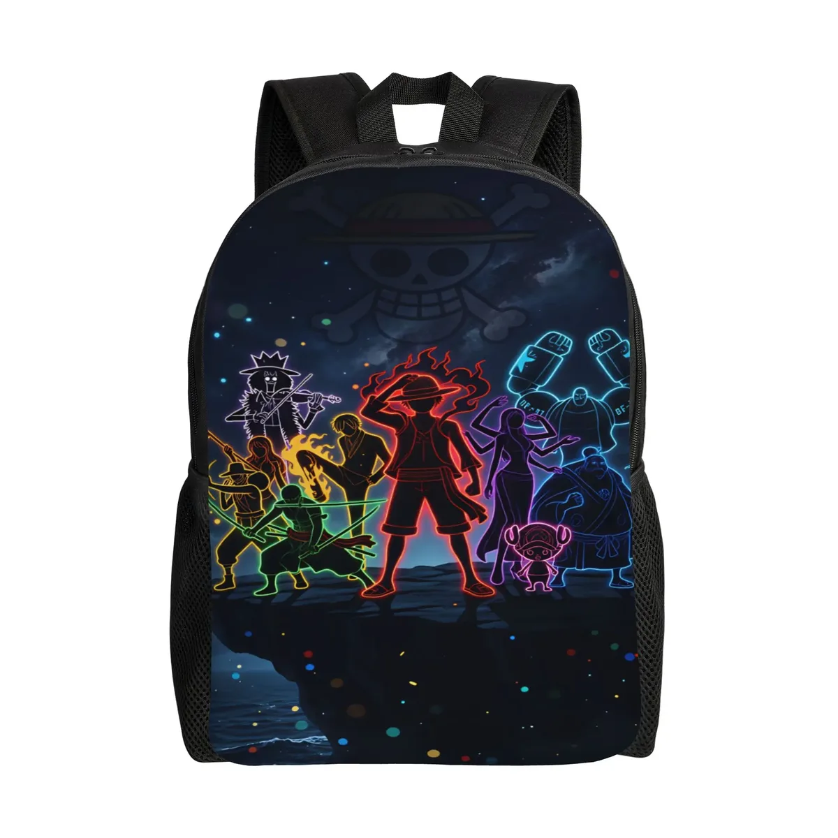 sac à dos one piece chopper pour femmes et hommes, sacs à dos de camping en polyester, sacs d'école imprimés streetwear, sac à dos