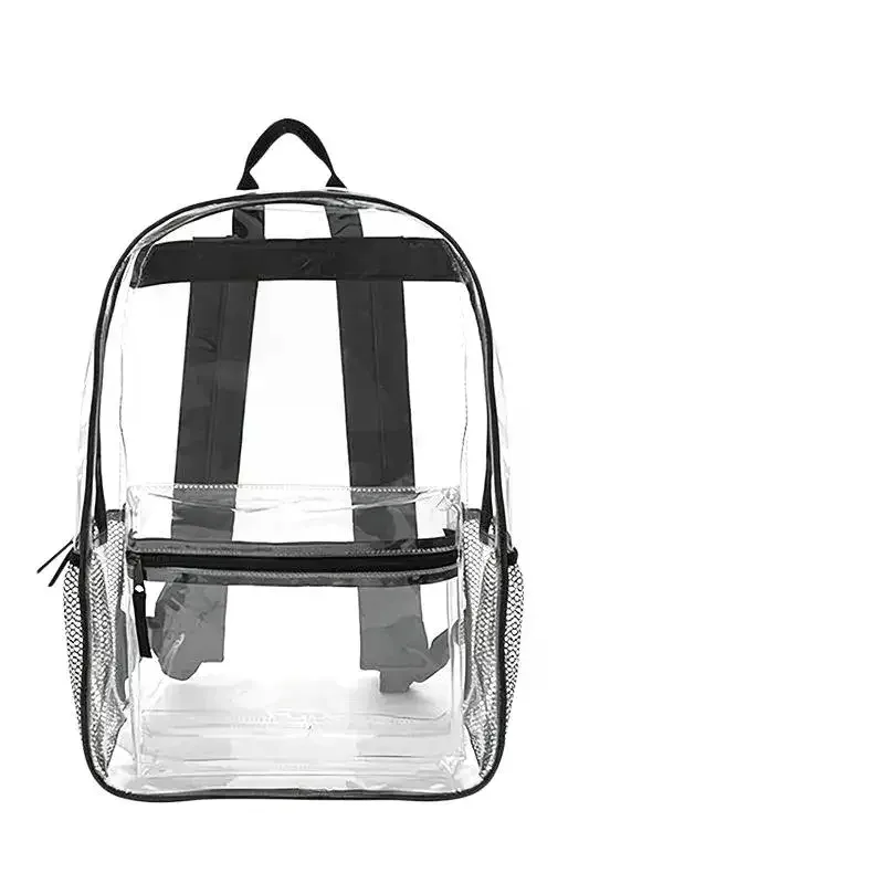 sacs à dos transparents imperméables en pvc, sangles réglables, doubles fermetures éclair durables, pour stade de baseball, sac à dos léger et transparent, 1 pièce