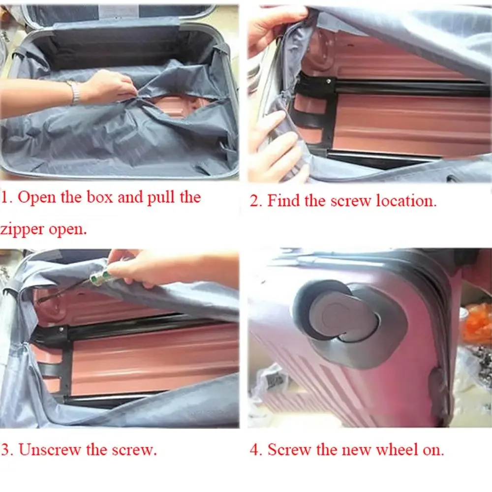 1 paire de réparation bricolage accessoires valises de voyage roue à bagages de haute qualité a19 roues à bagages de remplacement roues pivotantes à 360 degrés