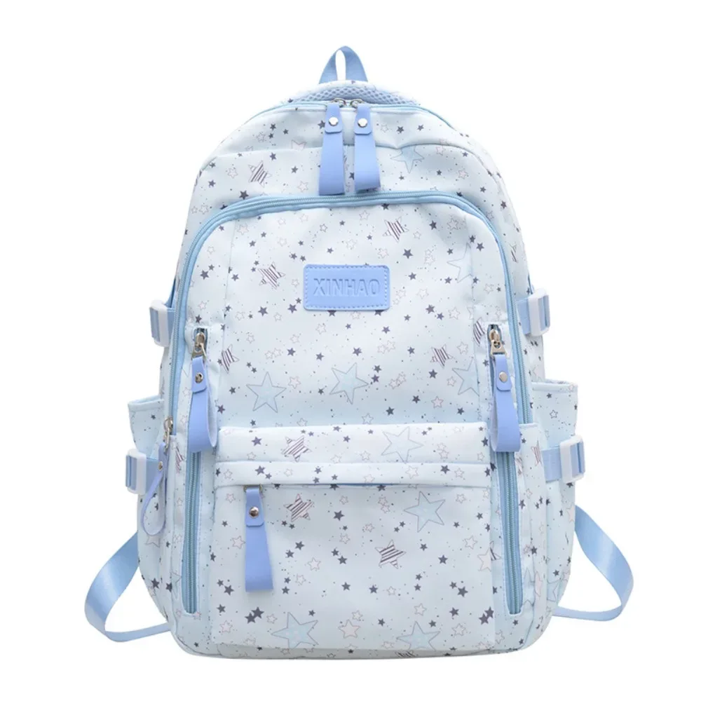 sac à dos imprimé étoile, léger, grande capacité, en nylon, style coréen, style universitaire, sac d'école pour étudiants